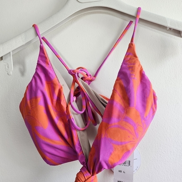 New PQ Swim Del Mar Palms Print Knot Cutout One-Piece Swimsuit NWT Large - Picture 10 of 14